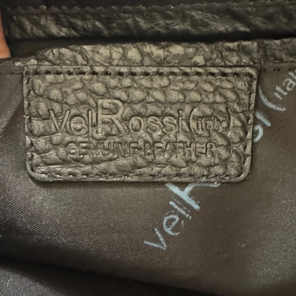 VelRossi (Italy) Genuine Leather Black Structured Work Tote / Laptop Bag